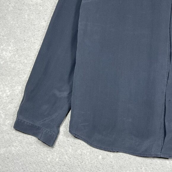 Peserico Silk Blend Tops Long Sleeve Beaded Trim - Gray Women’s 50 (Large) - Picture 4 of 13